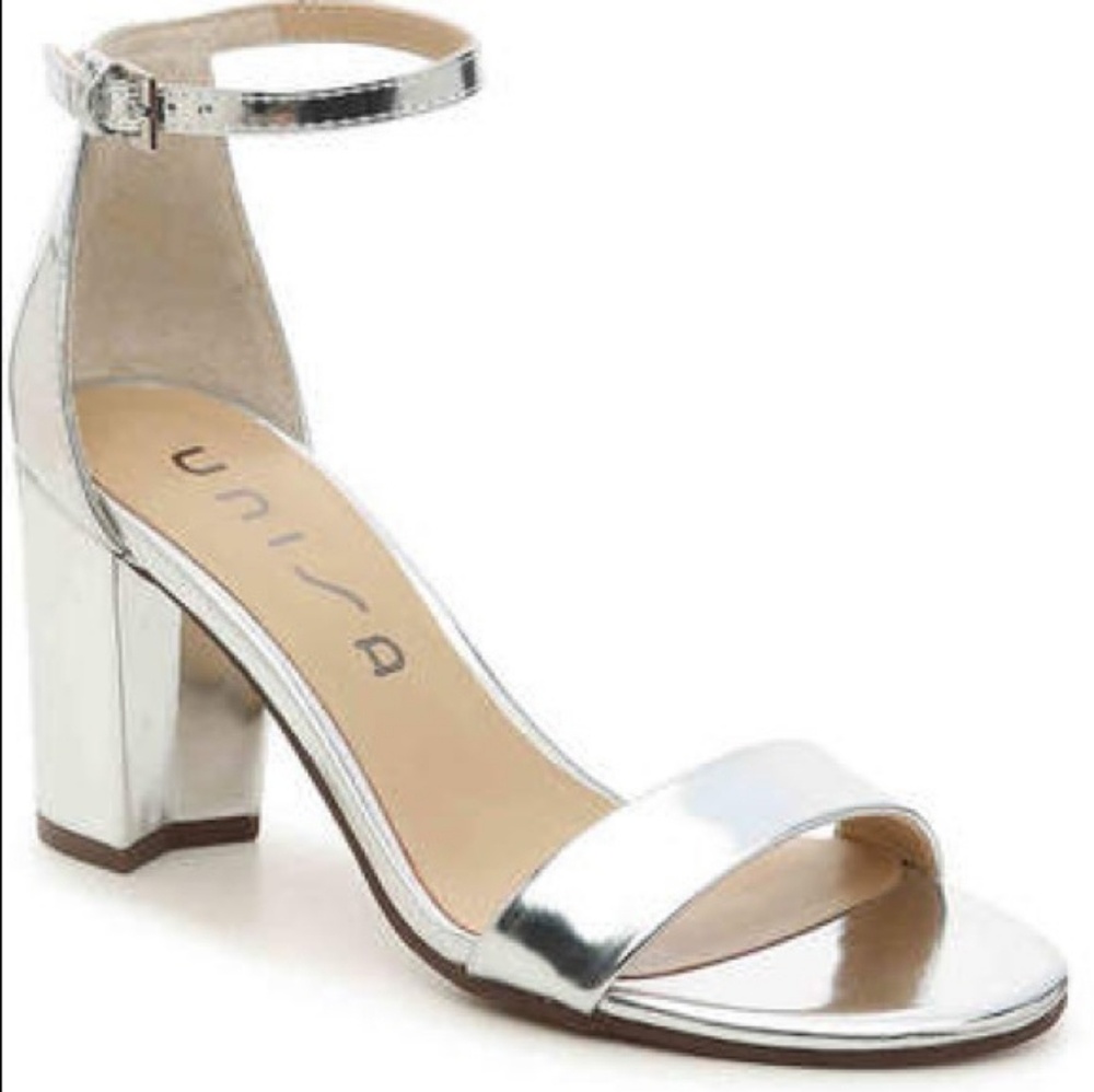 Unisa Silver Heeled Sandals